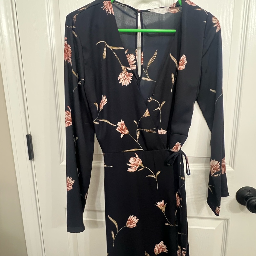Floral Wrap Dress in Black by Lush